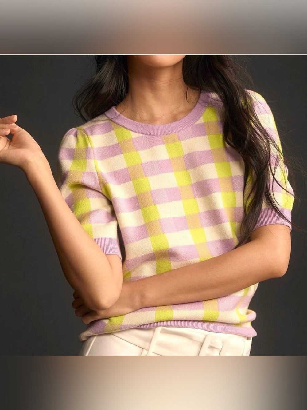 Anthropologie Maeve Harmon Jacquard Sweater Tee Small